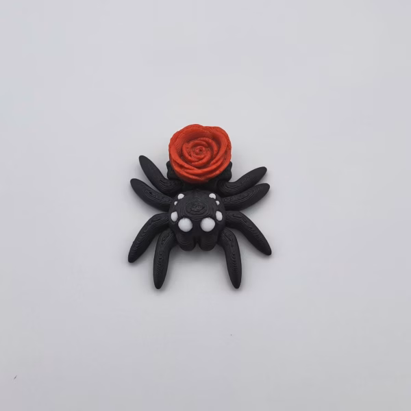 Bewegliche Spinnen Fidget Figuren mit Rose – Niedliches 3D-Spielzeug