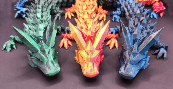 Kristalldrache XL 60 cm große flexible Holo Figur mit schimmerndem Farbverlauf